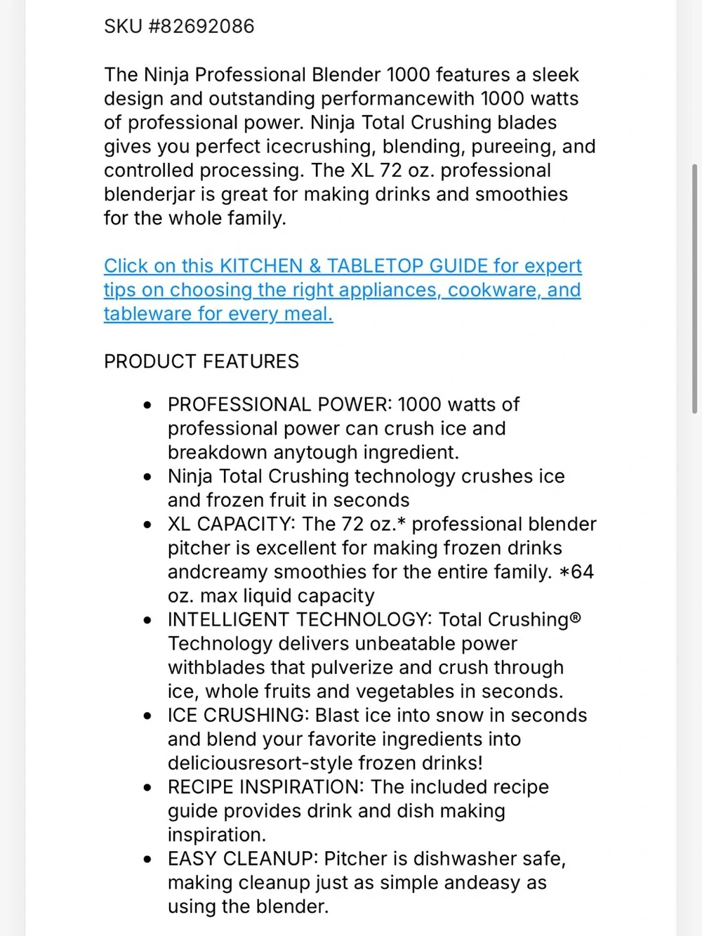 Ninja Professional 1000w blender